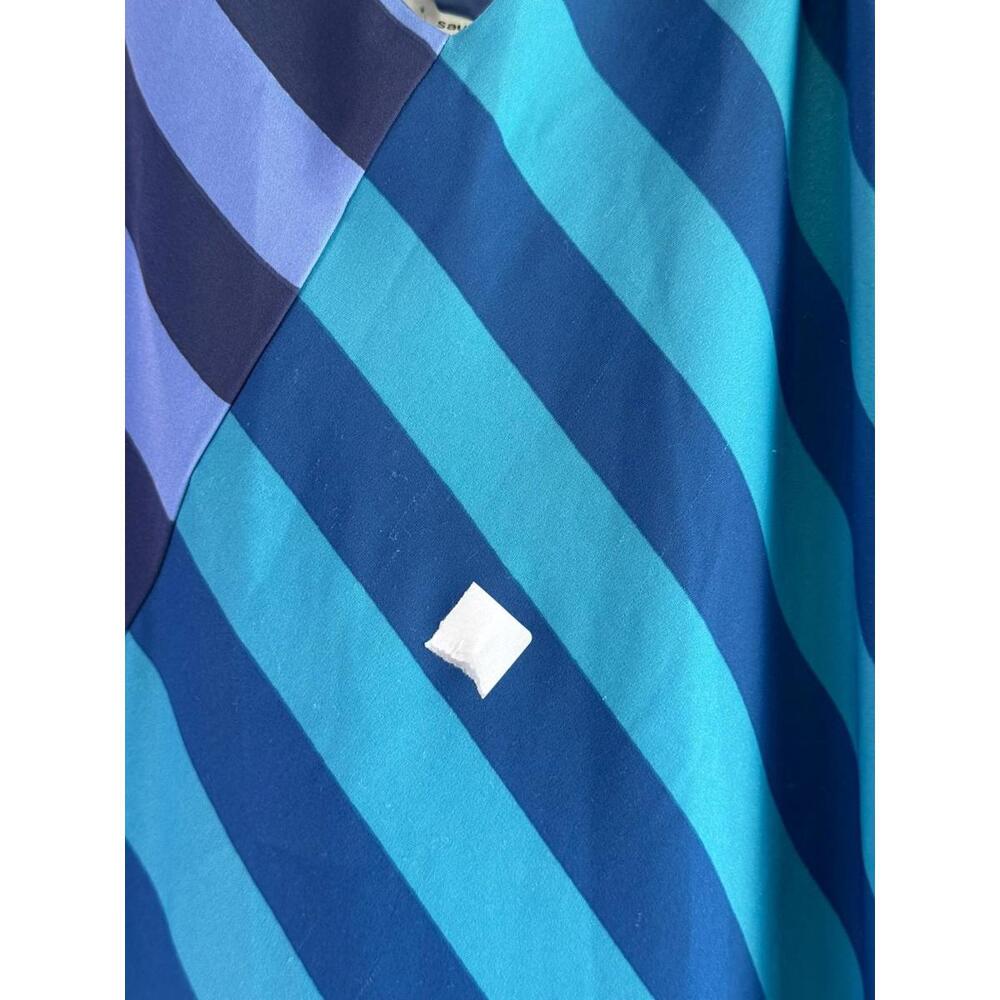 Blue Multi-Stripe V-Neck Slip Maxi Dress - Picture 7 of 10